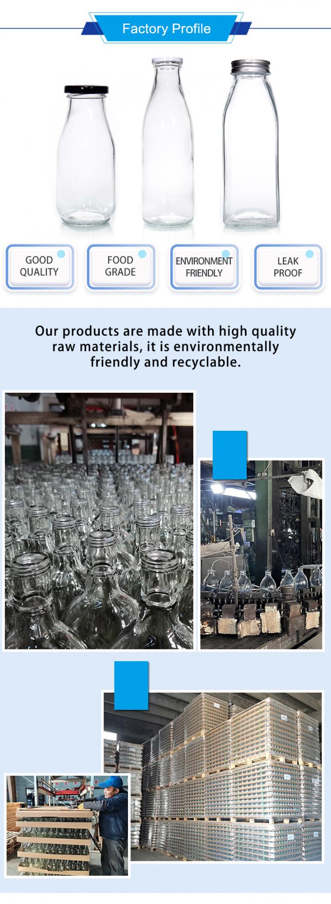 工場価格 200ml 250ml 350ml 500ml 1000ml ガラスソースボトル プラスチック蓋付き スクリュー蓋付き 2