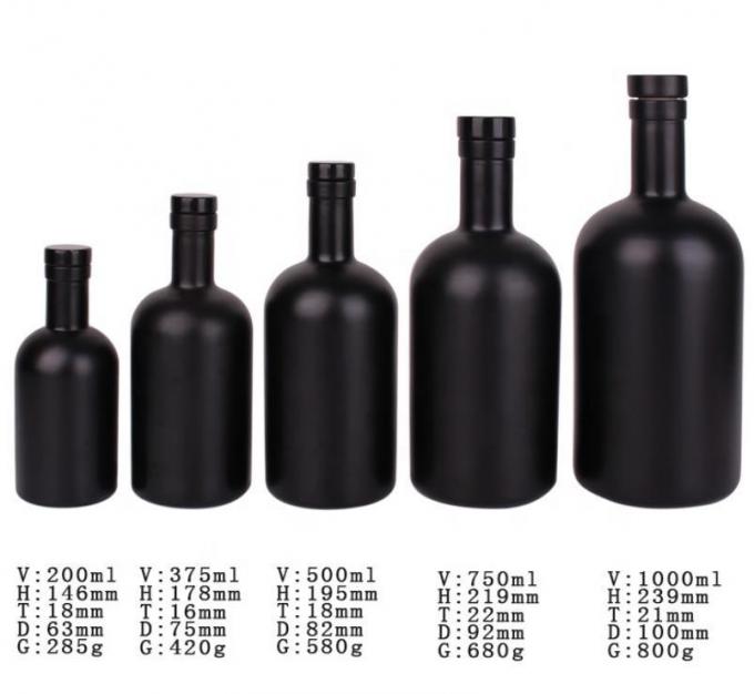 フリント 空のガラス酒瓶 200ml 375ml 1000ml OEM 2
