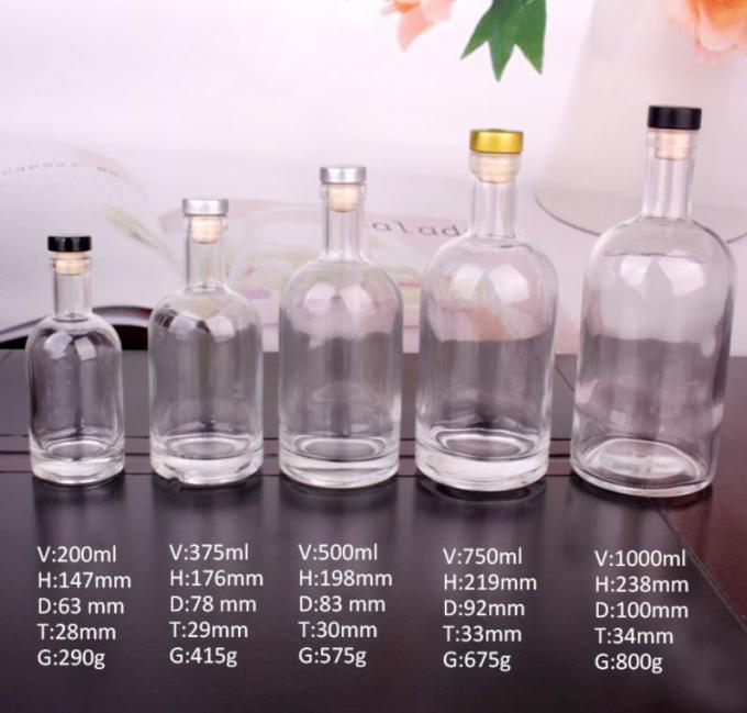 フリント 空のガラス酒瓶 200ml 375ml 1000ml OEM 1