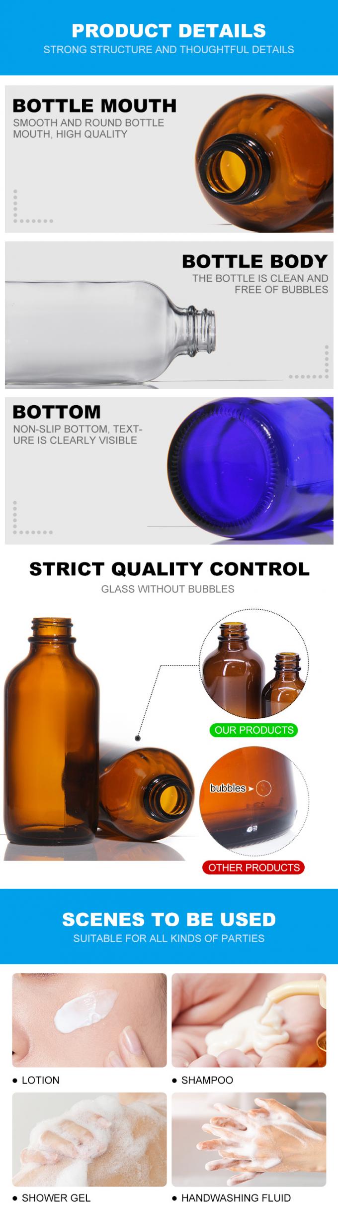 ブラックポリコーンキャップ付き15ml30ml空気のないボストンガラスローションボトル 0