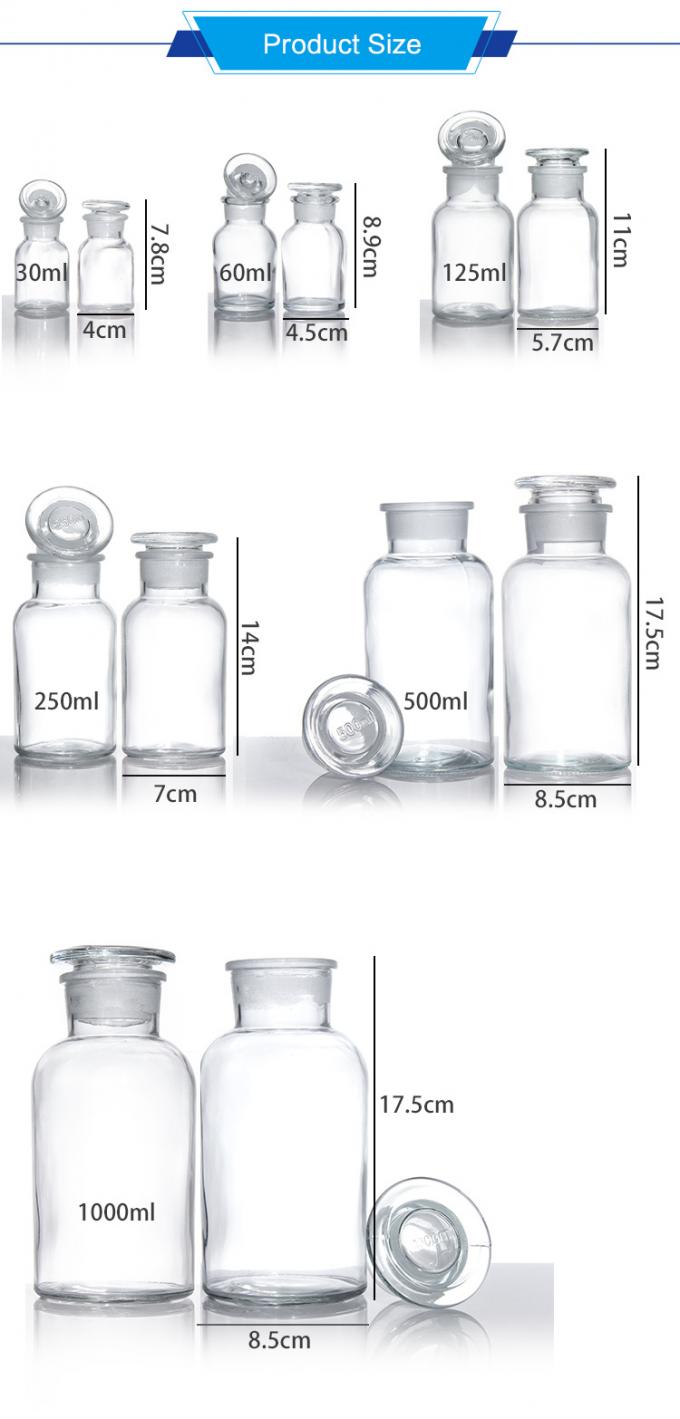 30ml~20000ml ガラスの処方箋ボトル 透明な薬のボトル 1