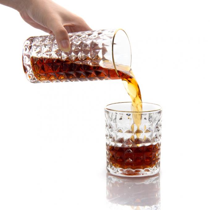リブドウイスキー飲料グラス カップ ウォッカショット用のカスタムエッチングガラス用品 1