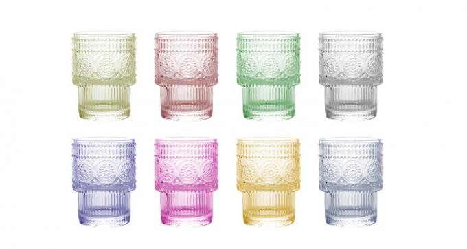 レトロ 透明 カフェ 飲み物 カップ ロープ ガラス 彫刻 5