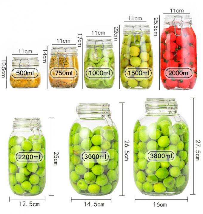 高品質 卸売 150ml 200ml 250ml 丸いガラス 貯蔵器 ハチミツジャム 高い蓋のピクルス 6