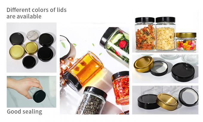 熱耐性 丸 45ml 5Oz 6Oz 8Oz 密閉式 ガラス 貯蔵器 缶詰の蓋付き 食品 貯蔵器 2
