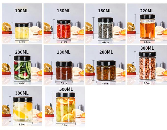 ピクルス スパイス ガラス 貯蔵 容器 食品 500ml 750ml バンブー蓋付き 3