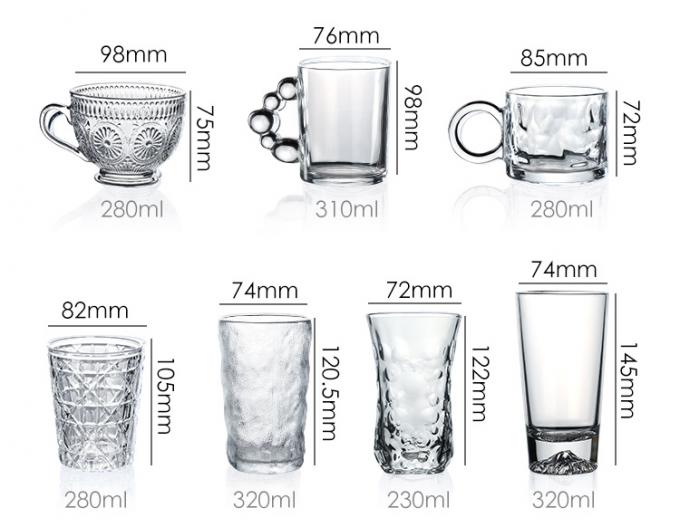 大量 グラディアント ガラス エスプレッソ ショット 280ml コーヒーカップ 2