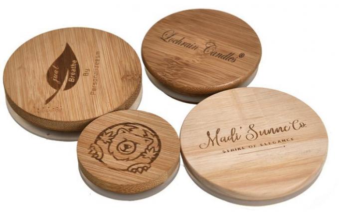 Reusable Bamboo Jar Lids with Straw Hole 70mm Bamboo Drinking Storage Lid Caps Leak-Proof Lids for Wide Mouth Mason Jar