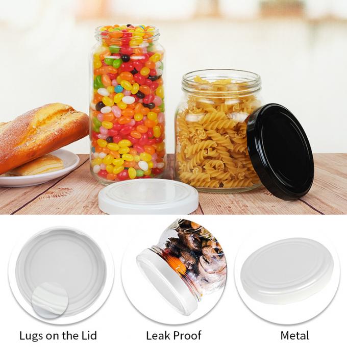 カスタマイズされたガラスボトル 43mm ラグキャップ 缶詰食品 1
