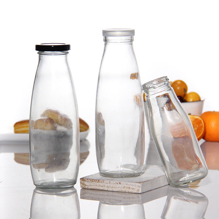 高品質 250ml 300ml 500ml 750ml 1L ガラスのソースボトル 金属蓋付き プラスチック蓋付き