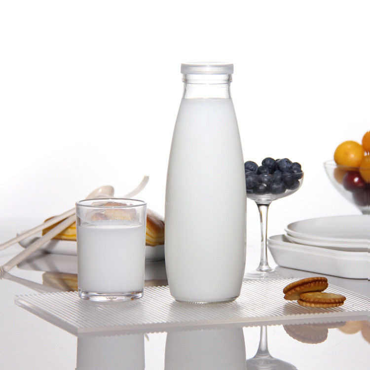 工場価格 200ml 250ml 350ml 500ml 1000ml ガラスソースボトル プラスチック蓋付き スクリュー蓋付き