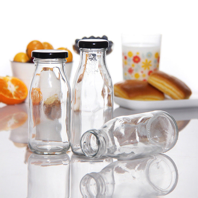 工場価格 200ml 250ml 350ml 500ml 1000ml ガラスソースボトル プラスチック蓋付き スクリュー蓋付き