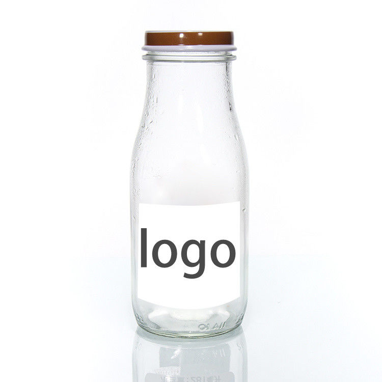 OEM 250ml 500ml 1000ml 2リットルのガラスミルクボトル フードグレード丸い形