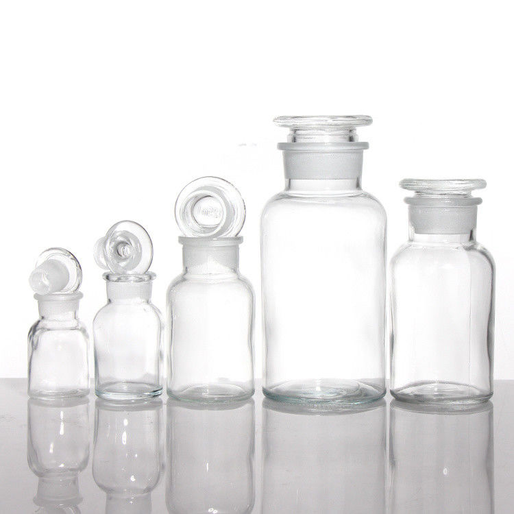 広口アンバーガラス 薬剤ボトル 丸薬用 化学反応剤 250ml 500ml
