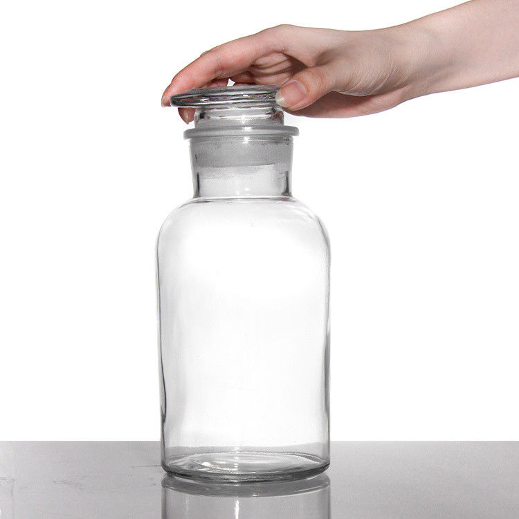 広口アンバーガラス 薬剤ボトル 丸薬用 化学反応剤 250ml 500ml