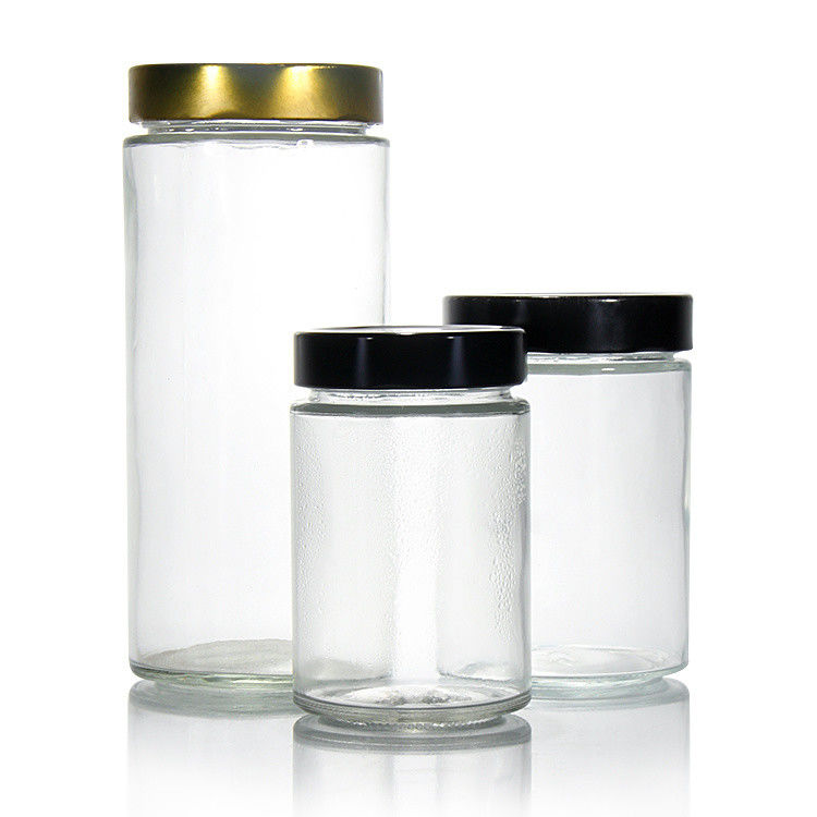 プライベート・レーベル 380Ml 500Ml 750Ml 1L 円筒形 ハニー・ジャー 缶詰の蓋付き ガラス・ジャー