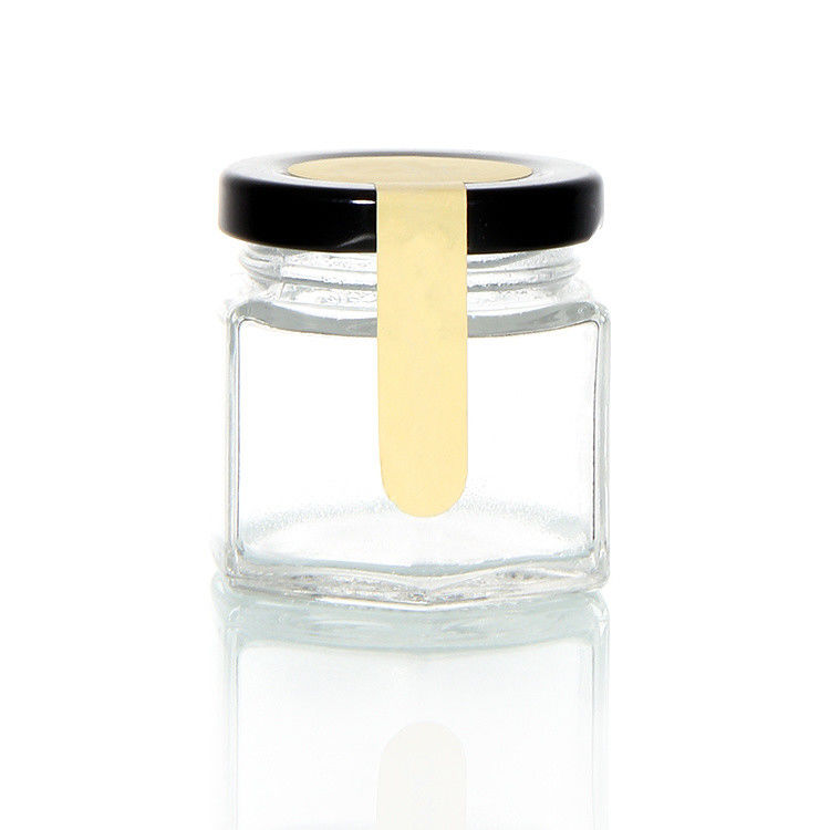 オーダーメイドロゴ 100ml 180ml 280ml 380ml ジャムソース 保存 ガラスボトル 透明な六角ガラス ハニーボトル