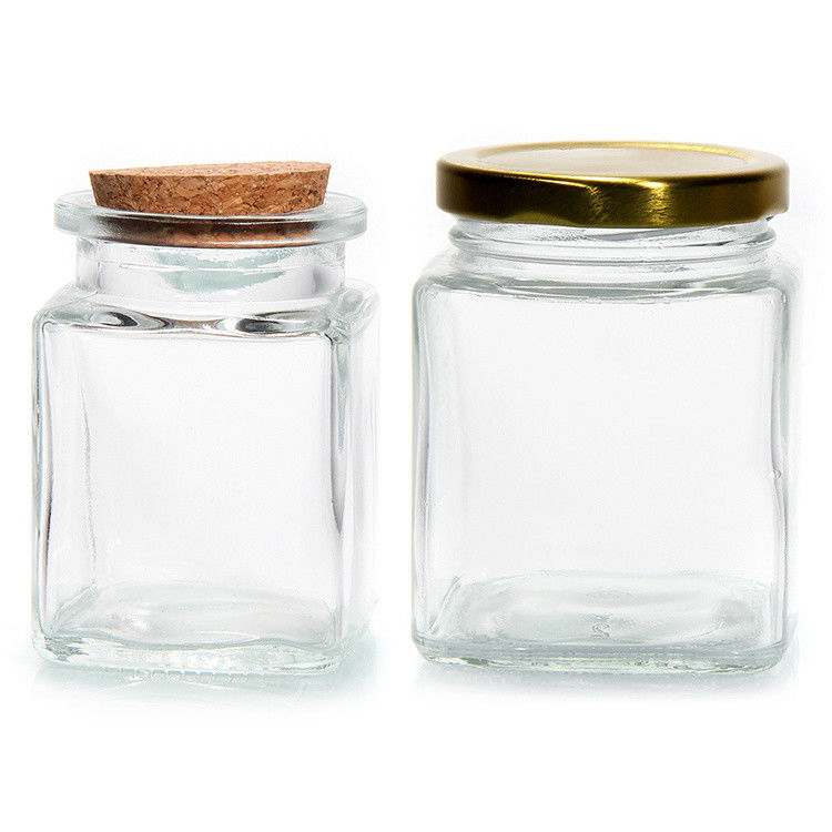 最高級 方形 180 Ml 280 Ml 380 Ml 500 Ml 730 Ml ステンプレートの蓋付きのガラスの貯蔵器