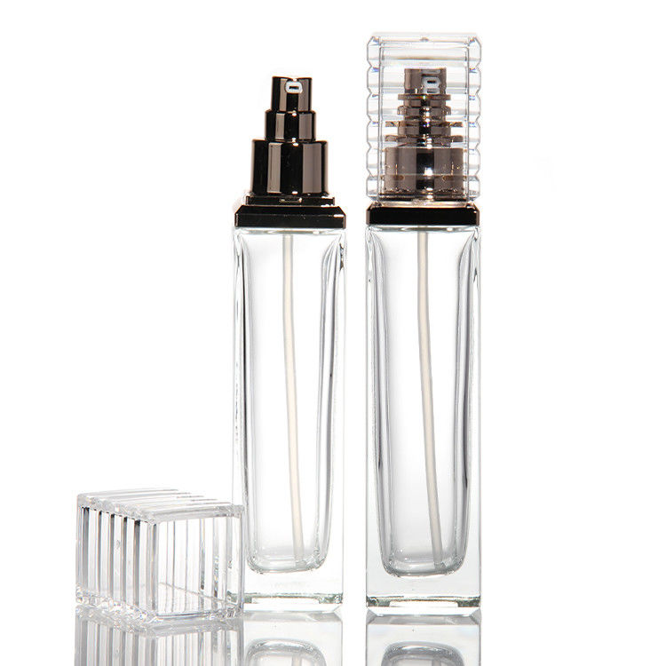 30ml 50ml 80ml 100ml 透明ガラスポンプボトル 血清 精油 香水 ローション