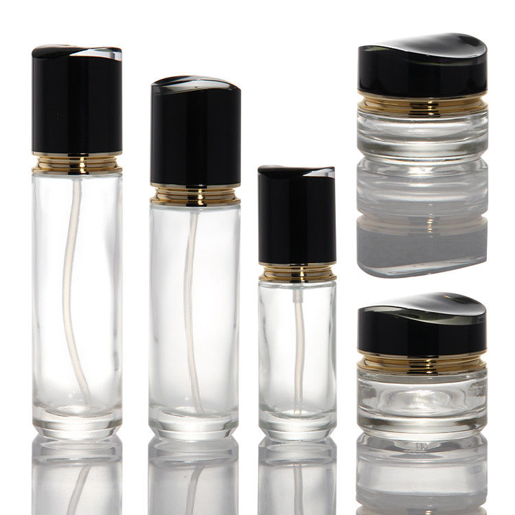 高級100ml 120ml 200ml ガラスローション ボトル 化粧品 香水 オイル クリーム ローション 透明 厚い壁