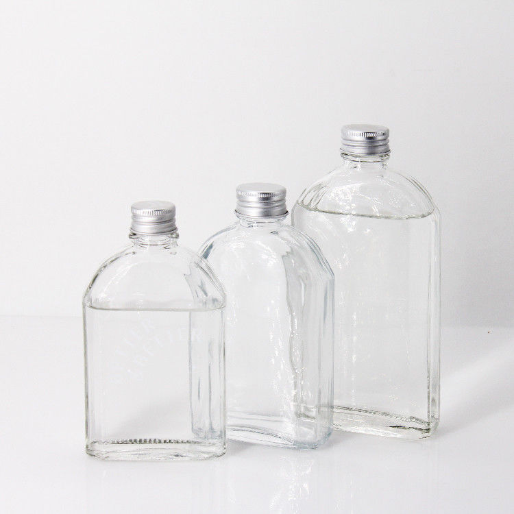新しいデザイン 200Ml 250Ml 300Ml 透明な酒類グラス フラットボトル