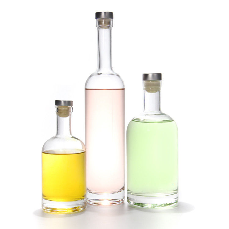 ストック 750ml 透明 ウイスキー スピリット ガラス 酒瓶 コルク付き