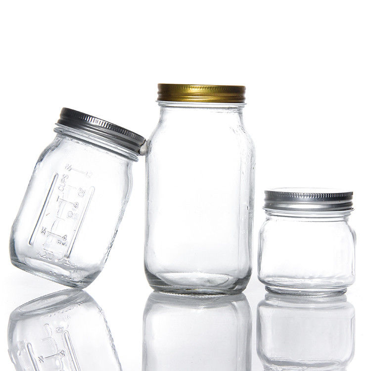 安い価格 丸 180Ml 280Ml 380Ml 500Ml 食品パッケージ スクリップトップ蓋付きガラスメーソンボトル