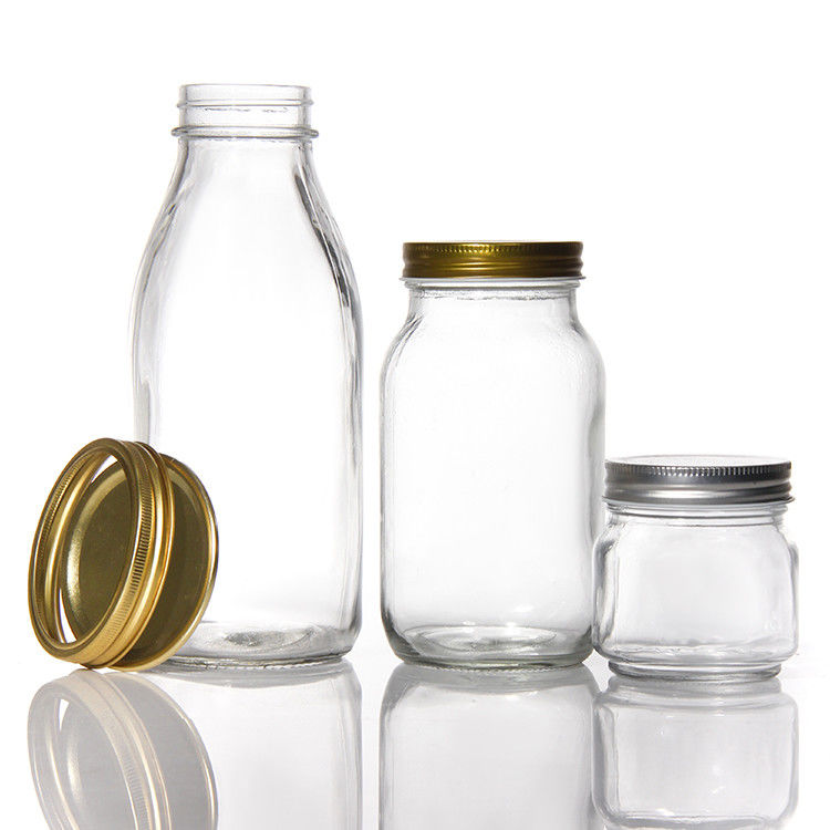 安い価格 丸 180Ml 280Ml 380Ml 500Ml 食品パッケージ スクリップトップ蓋付きガラスメーソンボトル
