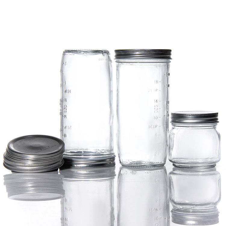 安い価格 丸 180Ml 280Ml 380Ml 500Ml 食品パッケージ スクリップトップ蓋付きガラスメーソンボトル