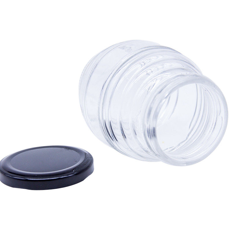 パーソナライズ オーダーメイド 2oz 3oz 100Ml 500Ml 1000Ml 金属蓋付き透明ガラスミツバチボトル