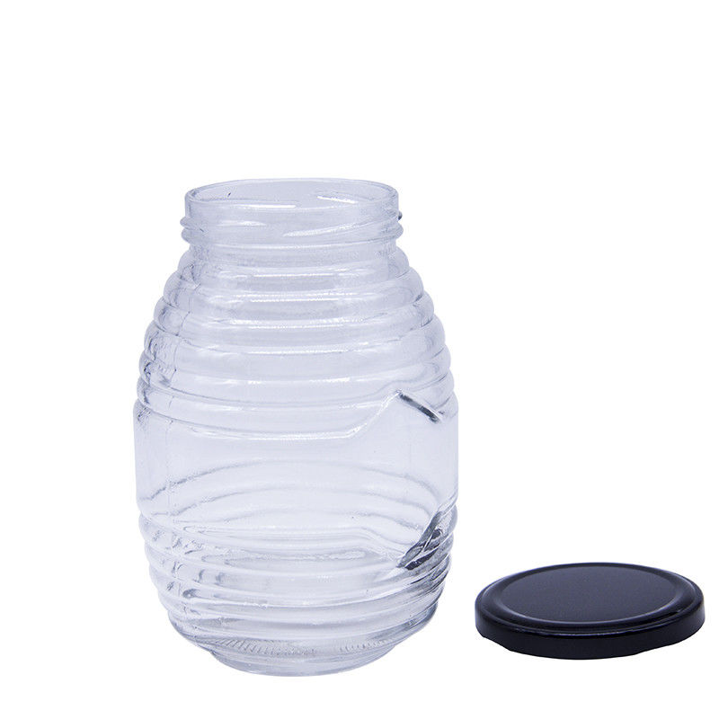 パーソナライズ オーダーメイド 2oz 3oz 100Ml 500Ml 1000Ml 金属蓋付き透明ガラスミツバチボトル