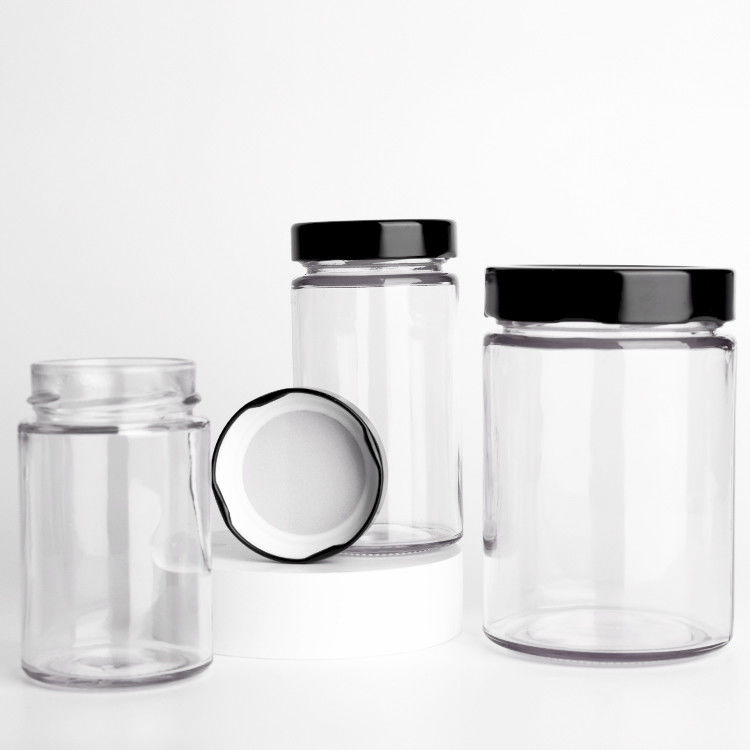 卸売 丸いガラス ピクルス 瓶 195ml 240ml 350ml ハニー スパイス チリソース トマト ペースト ジェリー ガラス 瓶
