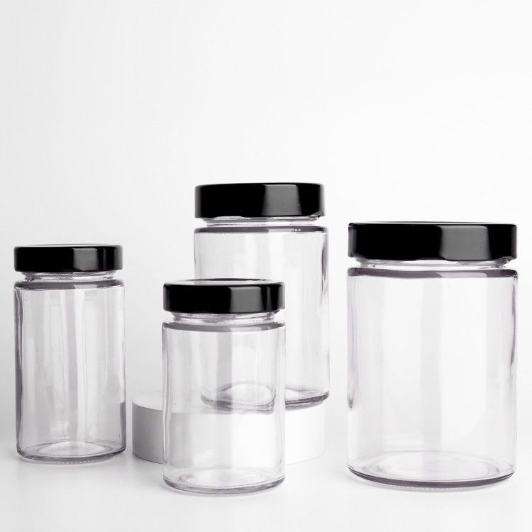 卸売 丸いガラス ピクルス 瓶 195ml 240ml 350ml ハニー スパイス チリソース トマト ペースト ジェリー ガラス 瓶