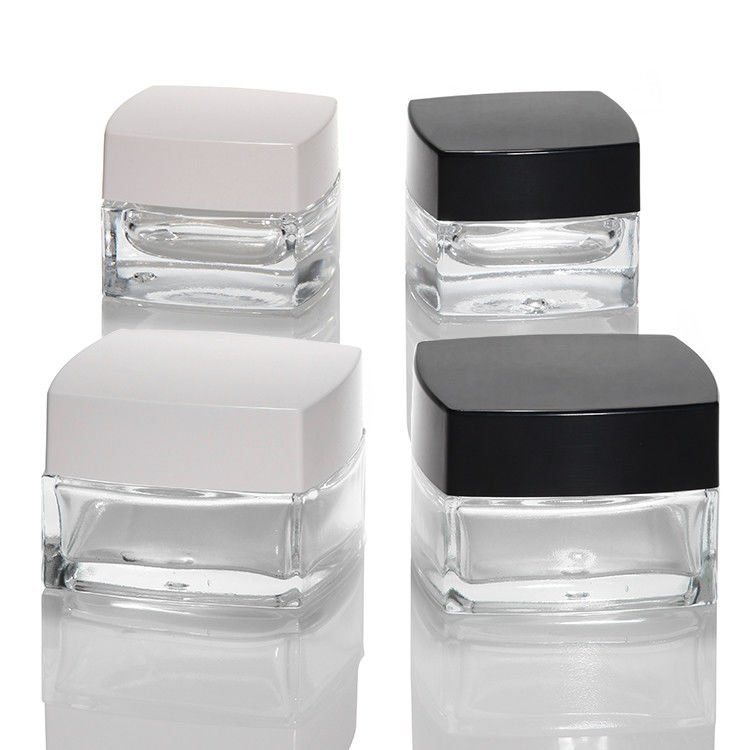 空の化粧品ボトル 30ml 50ml 100ml マットガラス スキンケアクリーム ブラックホワイト蓋付き