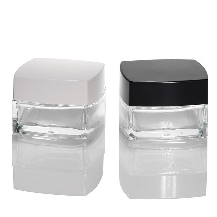空の化粧品ボトル 30ml 50ml 100ml マットガラス スキンケアクリーム ブラックホワイト蓋付き