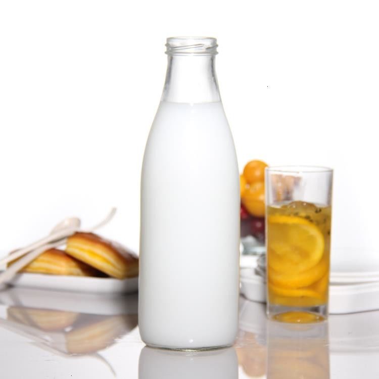 鉛のないフランス丸 25Oz 32Oz ガラス新鮮ミルクボトル