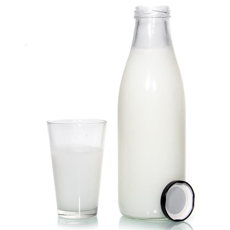 鉛のないフランス丸 25Oz 32Oz ガラス新鮮ミルクボトル