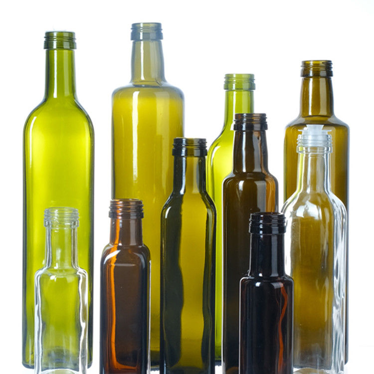 緑色 透明 グラス 方形 丸 オリーブオイル 125ml 250ml 500ml 750ml 1000ml