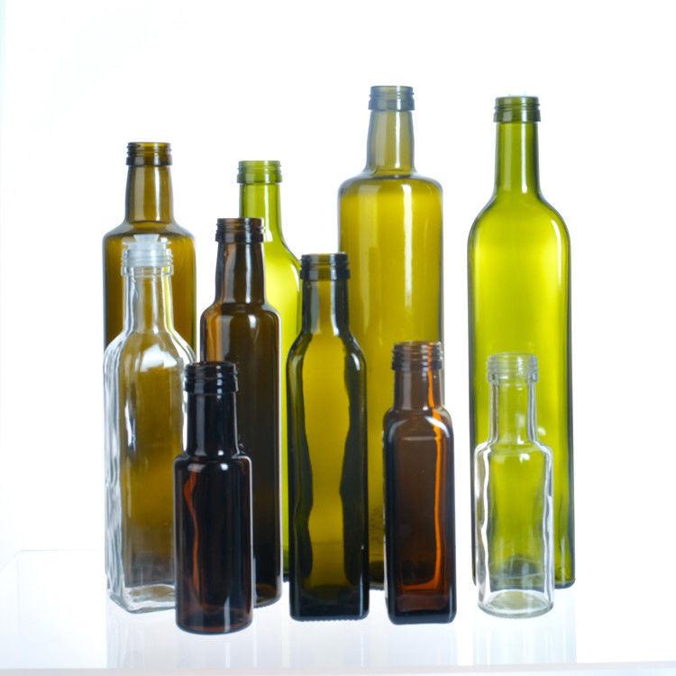 オリーブオイル用 蓋付き 空のオリーブオイルボトル 250ml 500ml 750ml 1l 透明な四角形ガラスボトル オリーブオイル用
