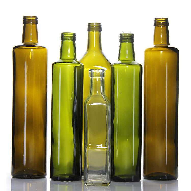 500ml 750ml 四角形 オリーブオイルフラット ガラスボトル コルクまたは螺旋蓋付き