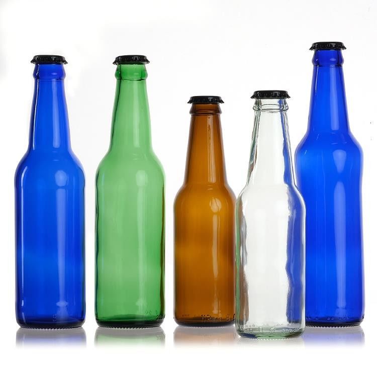 卸売 空き 330ml 33cl 12oz ソダまたはジュース 蓋付き 透明 ビール ガラス ボトル