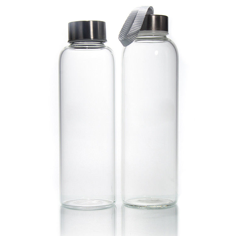 新しいデザイン 高ボロシリケートガラス水瓶 350ml/500ml 不oxidable ステンレス 蓋付き