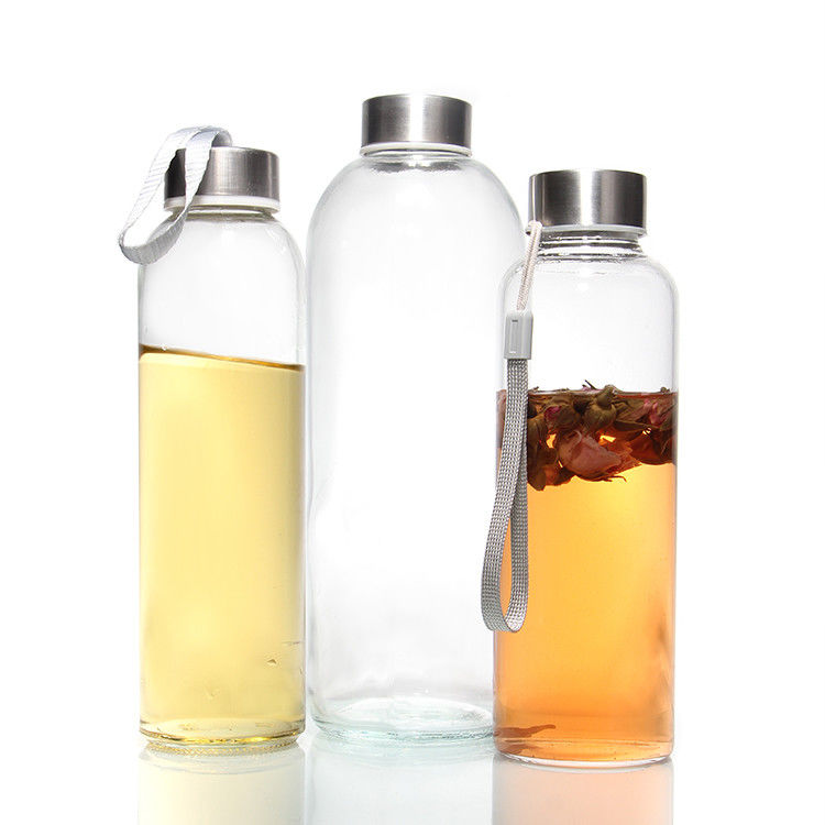 グラスボトル 環境に優しい BPA 無料 ステンレス 蓋 500ml 飲み水 ガラス ボトル