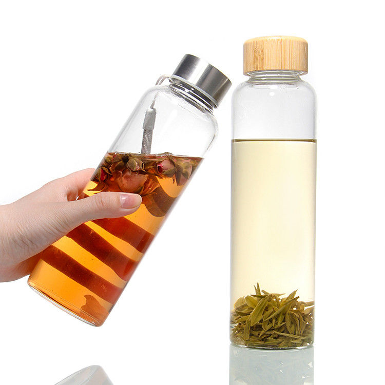 750ml 新しい環境に優しいカスタムロゴ 飲み水 ガラス水瓶 布の袖袋
